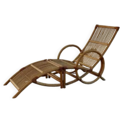 Fauteuil et repose-pieds en bambou