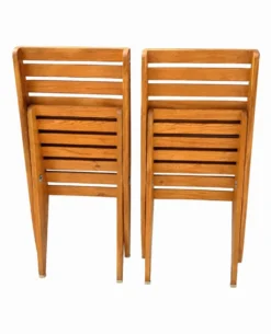 2 fauteuils de jardin ciseaux pliants en bois vintage
