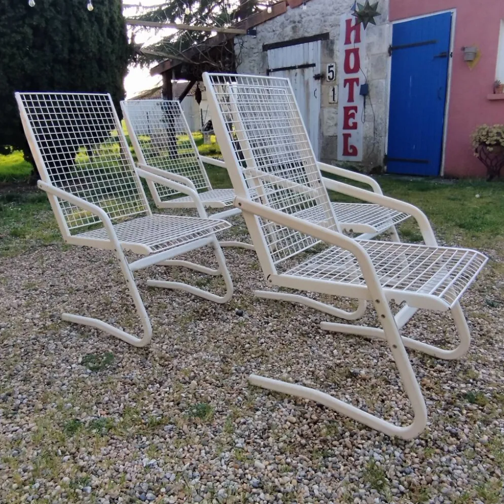 Fauteuils de jardin métallique vintage