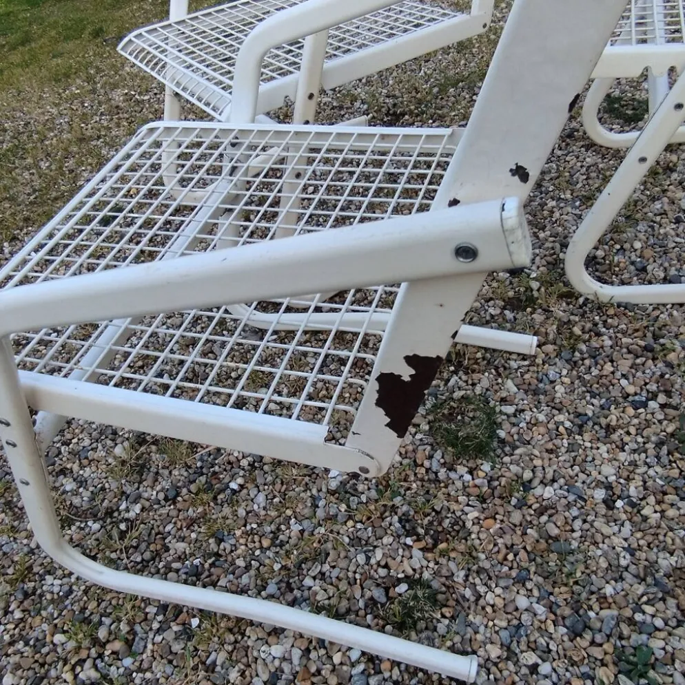 Fauteuils de jardin métallique vintage