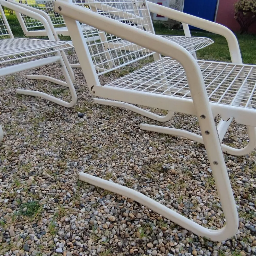Fauteuils de jardin métallique vintage