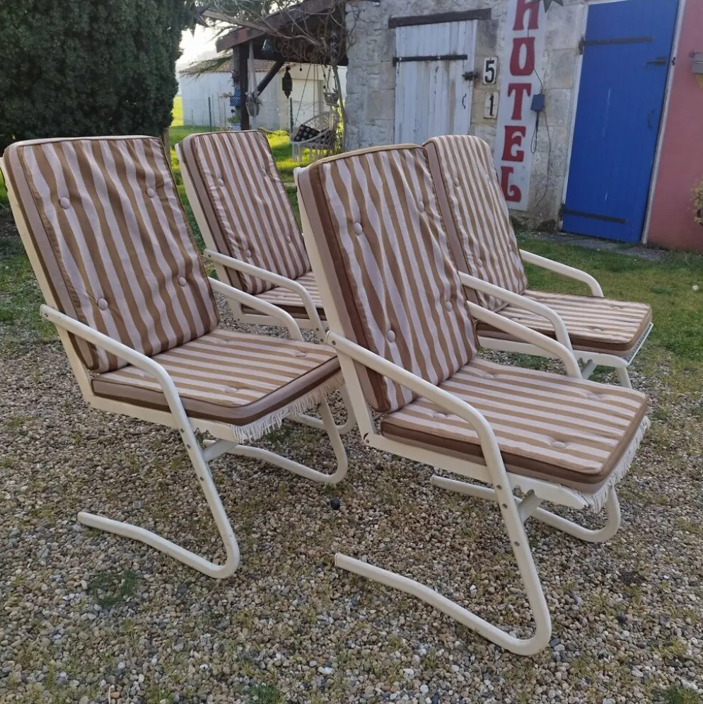 Fauteuils de jardin métallique vintage