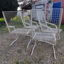 Fauteuils de jardin métallique vintage