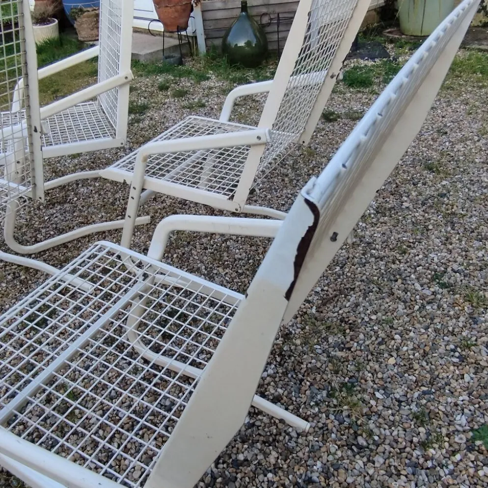 Fauteuils de jardin métallique vintage