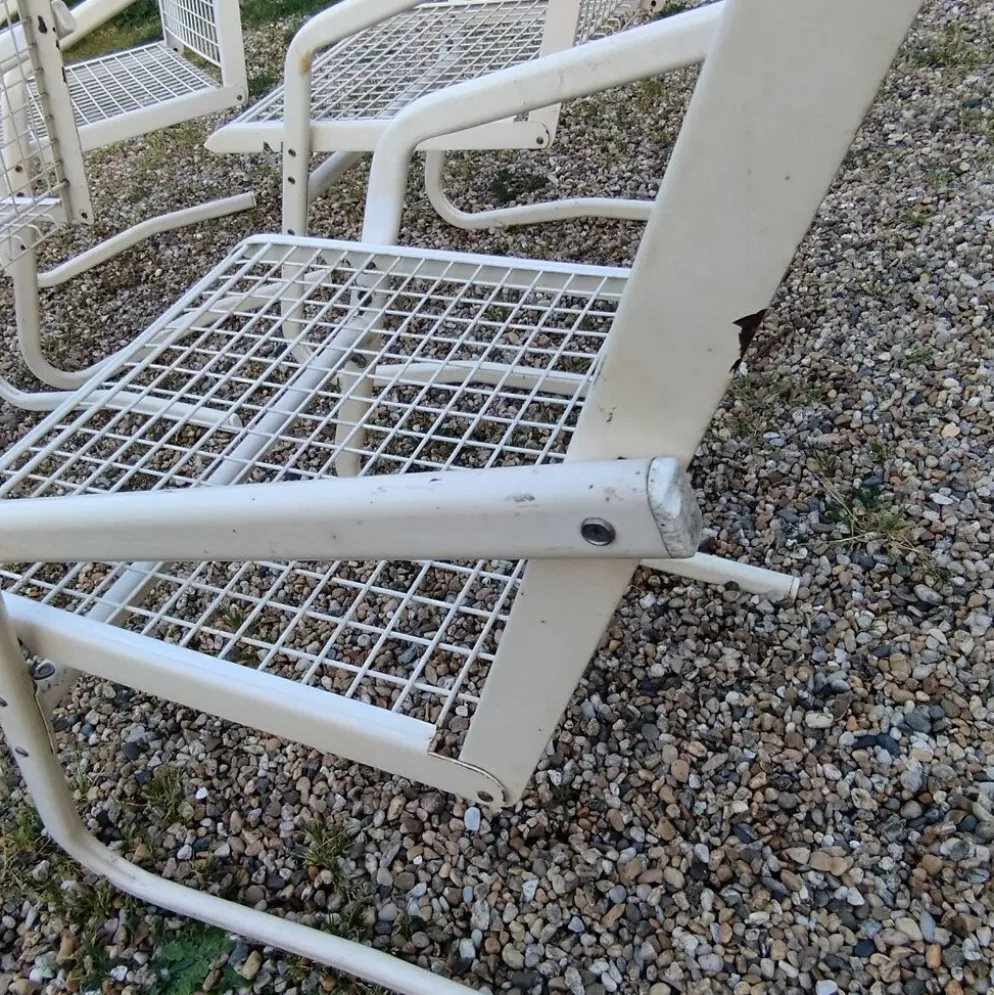 Fauteuils de jardin métallique vintage