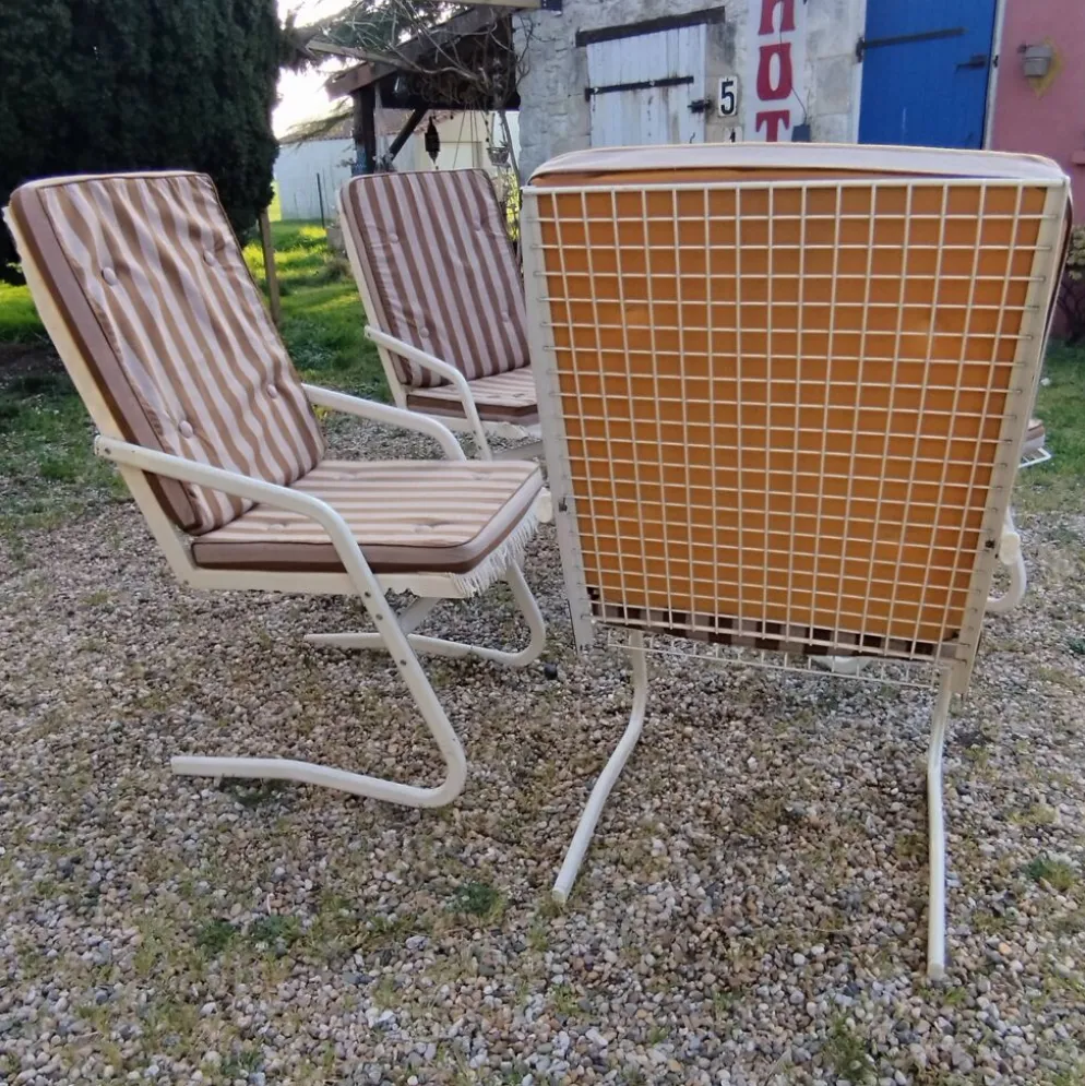 Fauteuils de jardin métallique vintage