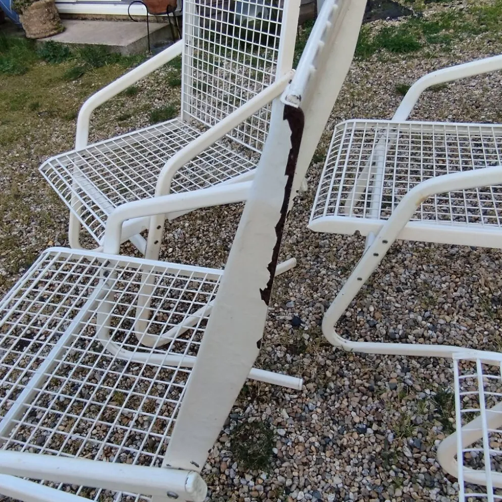 Fauteuils de jardin métallique vintage