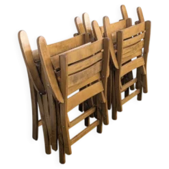 4 fauteuils de jardin pliants vintage – travail français 1970-80