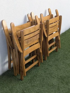 4 fauteuils de jardin pliants vintage – travail français 1970-80