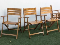 4 fauteuils de jardin pliants vintage – travail français 1970-80