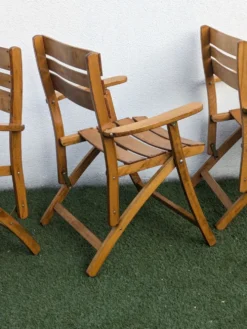 4 fauteuils de jardin pliants vintage – travail français 1970-80