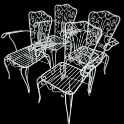 4 Fauteuils en fer forgé provençaux