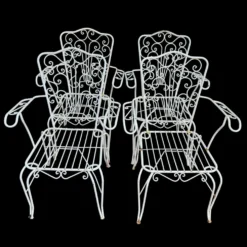 4 Fauteuils en fer forgé provençaux