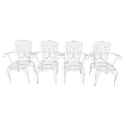 4 Fauteuils en fer forgé provençaux