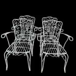 4 Fauteuils en fer forgé provençaux