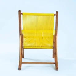 2 fauteuils spaghetti jaunes en hêtre, années 1960