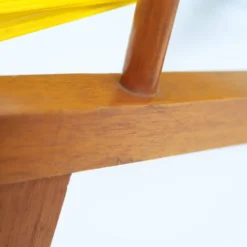2 fauteuils spaghetti jaunes en hêtre, années 1960