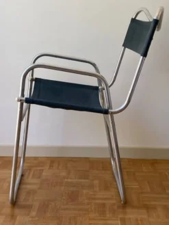 Fauteuil vintage aluminium et tissu