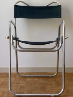 Fauteuil vintage aluminium et tissu