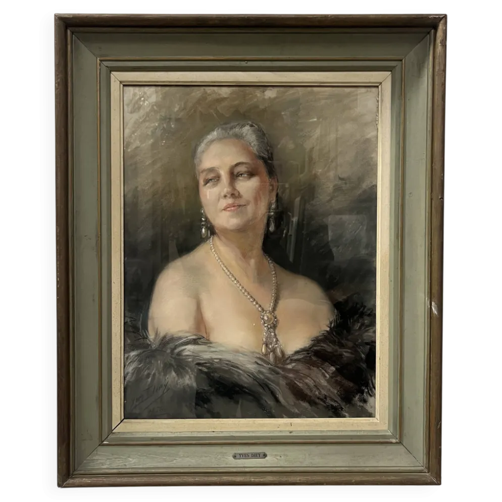 " femme aux épaules dénudées par yves diey " portrait en bustre