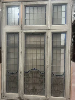 Fenêtre a imposte en vitrail Art Déco vers 1900 XX siècle