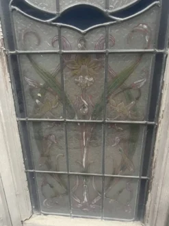Fenêtre a imposte en vitrail Art Déco vers 1900 XX siècle