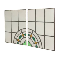Fenêtre en vitrail florale Art Déco colorée 51x42cm