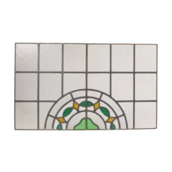 Fenêtre en vitrail florale Art Déco colorée 51x42cm
