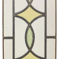 Fenêtre en vitrail géométrique Art Déco 51x24cm
