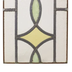 Fenêtre en vitrail géométrique Art Déco 51x24cm