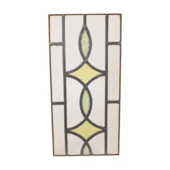 Fenêtre en vitrail géométrique Art Déco 51x24cm