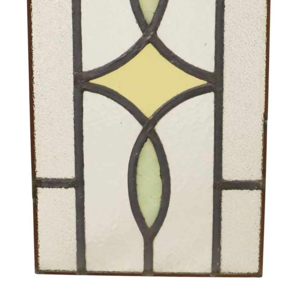 Fenêtre en vitrail géométrique Art Déco 85x24cm