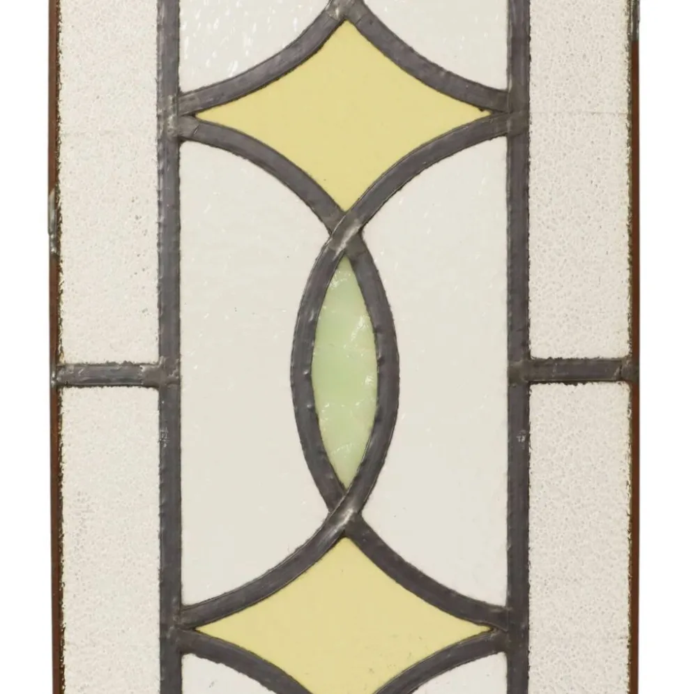Fenêtre en vitrail géométrique Art Déco 85x24cm