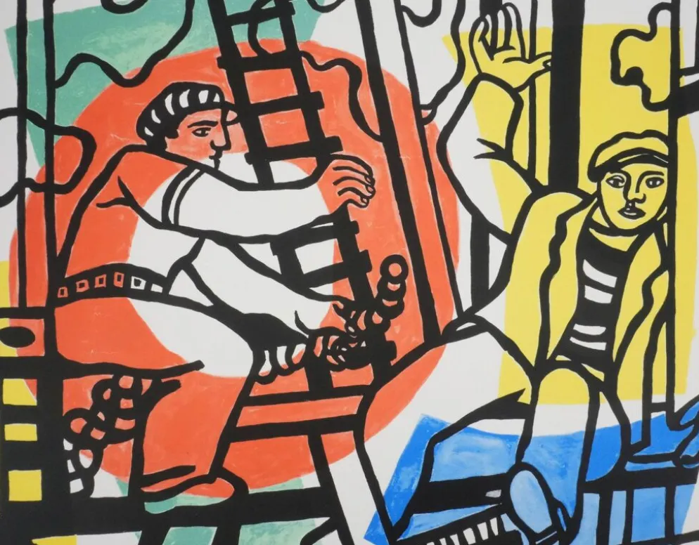 Fernand leger : les constructeurs, lithographie signée