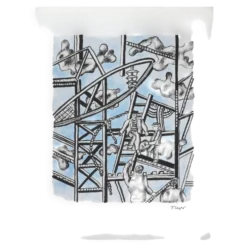 Fernand leger : les constructeurs (bleu), lithographie signée