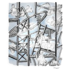 Fernand leger : les constructeurs (bleu), lithographie signée