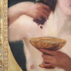 Figure mythologique de Maenad, peinture à l'huile sur toile, Italie 19ème siècle.