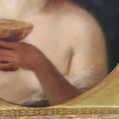 Figure mythologique de Maenad, peinture à l'huile sur toile, Italie 19ème siècle.