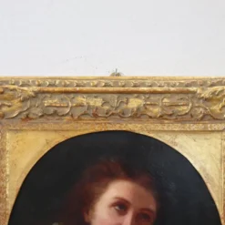 Figure mythologique de Maenad, peinture à l'huile sur toile, Italie 19ème siècle.