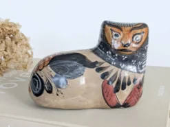 Figurine chat en poterie de Tonalá, Mexique, Art populaire fait main