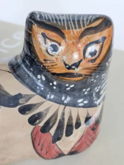 Figurine chat en poterie de Tonalá, Mexique, Art populaire fait main