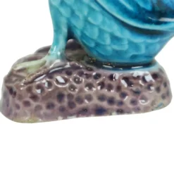 Figurine de canard vintage couple en porcelaine chinoise bleue