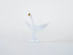 Figurine en porcelaine de oie, design hongrois, années 1960, fabriquée par Holloháza.