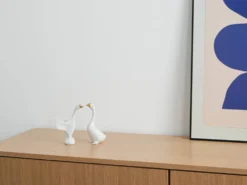 Figurine en porcelaine de oie, design hongrois, années 1960, fabriquée par Holloháza.