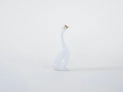 Figurine en porcelaine de oie, design hongrois, années 1960, fabriquée par Holloháza.