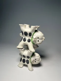 4 figurines animalières en bois – Art populaire asiatique, XXᵉ siècle