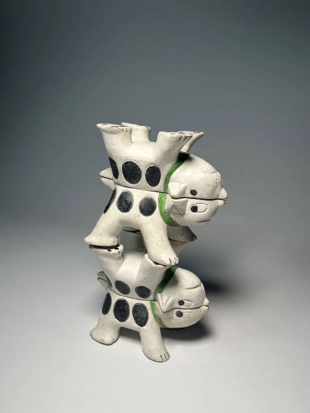 4 figurines animalières en bois – Art populaire asiatique, XXᵉ siècle