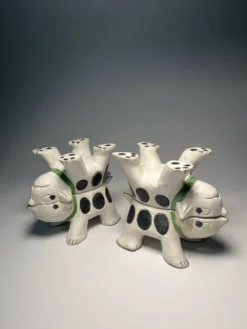4 figurines animalières en bois – Art populaire asiatique, XXᵉ siècle