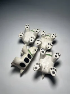4 figurines animalières en bois – Art populaire asiatique, XXᵉ siècle