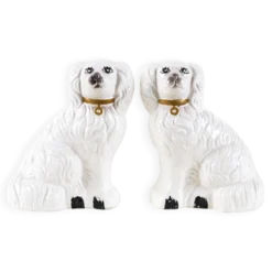 Figurines de chien en céramique, style anglais, années 1970, fabriquées en Angleterre.